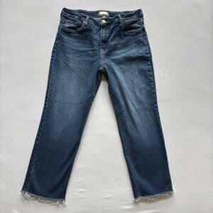 Kut From The Kloth Rachael Fab Ab Mom Jean Womens 16 Stretch Raw Hem Distressed